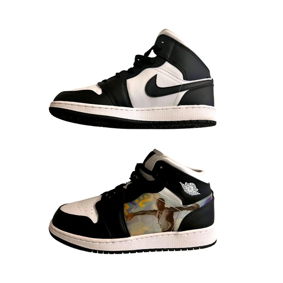 NWOT | Air Jordan 1 Black/White Hologram Sneakers - Picture 1 of 7